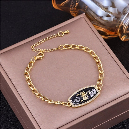 Vintage Style Minimalist Animal Letter Copper Bracelets Cuban Link Chain Curb Chain Cable Chain Box Chain