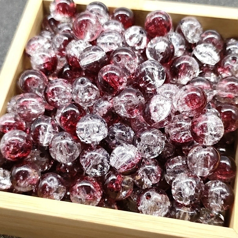 50 PCS/Package Diameter 10mm Diameter 8mm Glass Crackle Glass Beads Round Jewelry Accessories