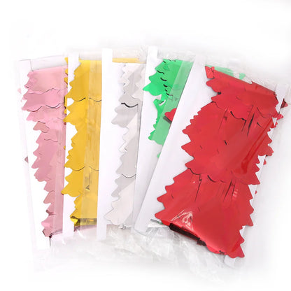 2 Pieces Christmas Decoration 2m Green Christmas Tree Rain Silk Curtain Birthday Party Decoration Christmas Tassel Curtain