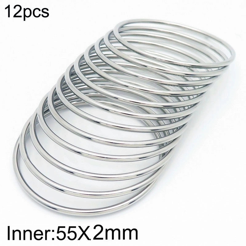 304 Stainless Steel 18K Gold Plated Minimalist Round Solid Color Bangle