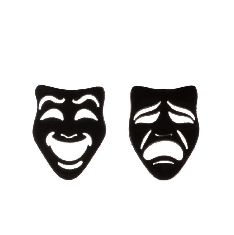 1 Pair Halloween Fashion Smile Face Star Skull Plating Hollow Out Stainless Steel Ear Studs