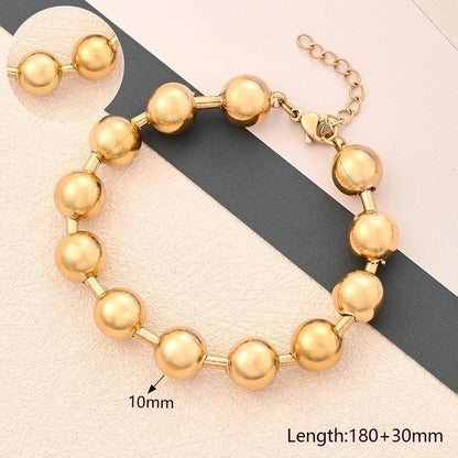 Casual Minimalist Round Oval Solid Color 304 Stainless Steel 18K Gold Plated Bracelets In Bulk