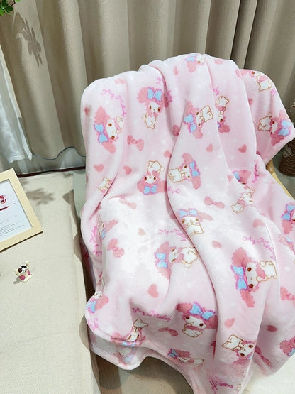 In Stock | Style Autumn And Winter Thickened Cartoon Crayon Small New Flannel Casual Plush Blanket Dormitory Bed Sheet