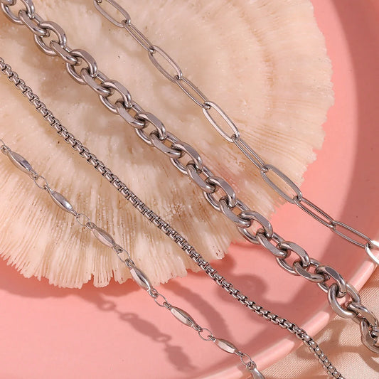 Minimalist Women Geometric Stainless Steel Anklets