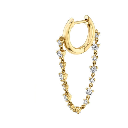 1 Pair Fashion Cross Heart Shape Plating Copper Zircon Dangling Earrings