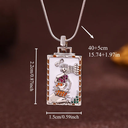 Vintage Style Minimalist Sun Moon Titanium Steel Copper Plating Pendant Necklace