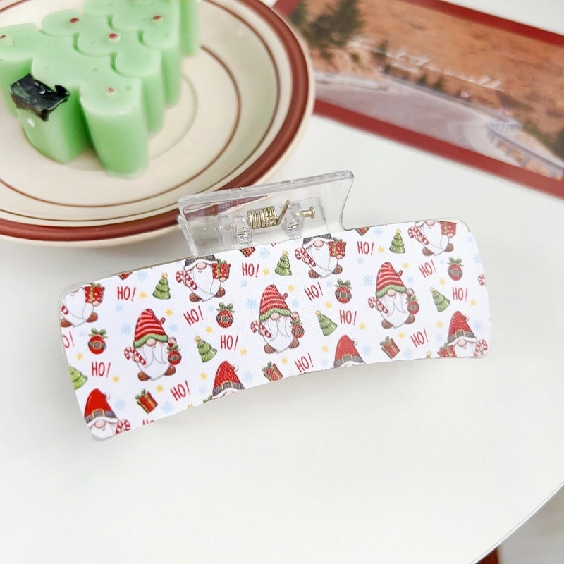 Christmas Cute Women's Christmas Tree Santa Claus Elk Plastic Hair Claws