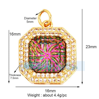 1 Piece Copper Geometric Heart Shape Snowflake Pendant Jewelry Accessories