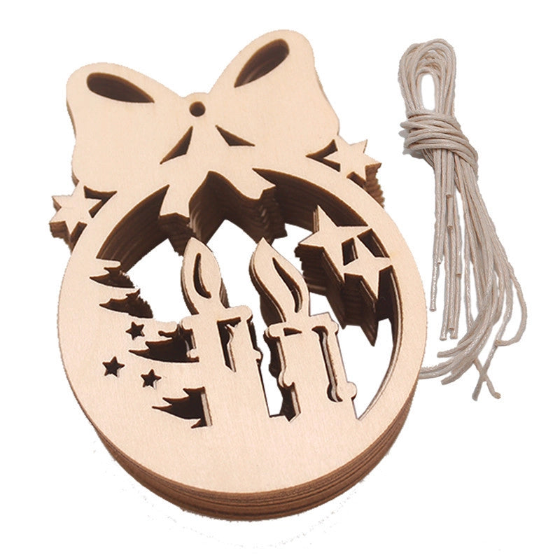 Wooden Crafts Creative Hollow Carving Christmas Tree Pendant Home Decoration Handmade DIY Holiday Decoration Props