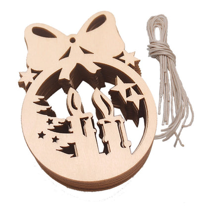 Wooden Crafts Creative Hollow Carving Christmas Tree Pendant Home Decoration Handmade DIY Holiday Decoration Props
