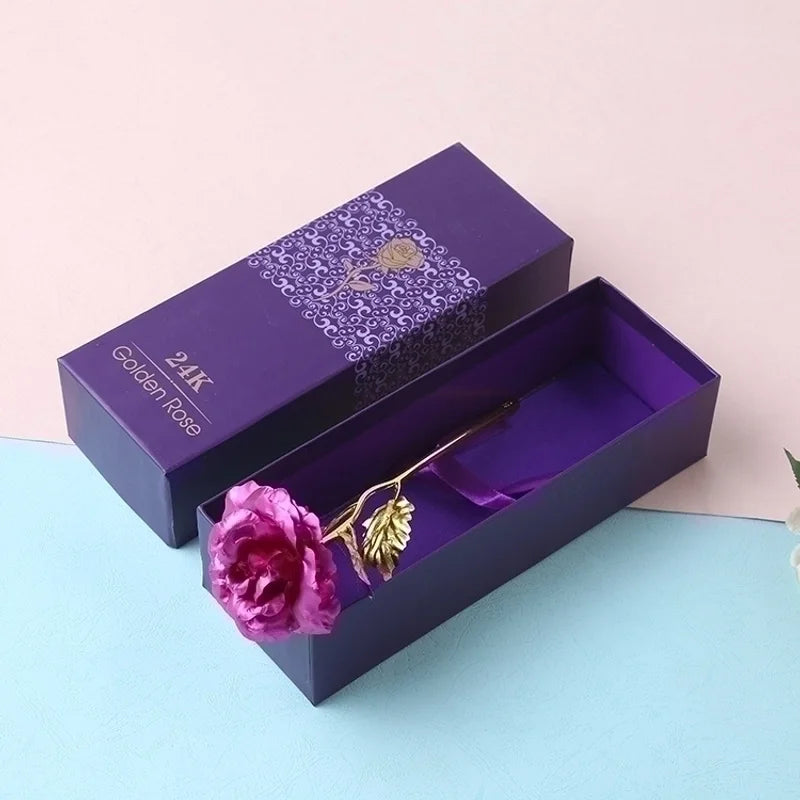 Romantic Rose Gold Foil Date Rose Flower