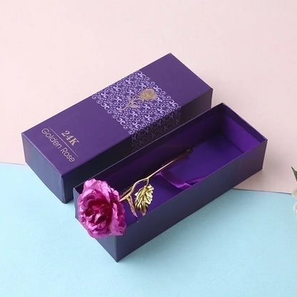 Romantic Rose Gold Foil Date Rose Flower