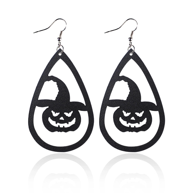 1 Pair Punk Water Droplets Pu Leather Drop Earrings