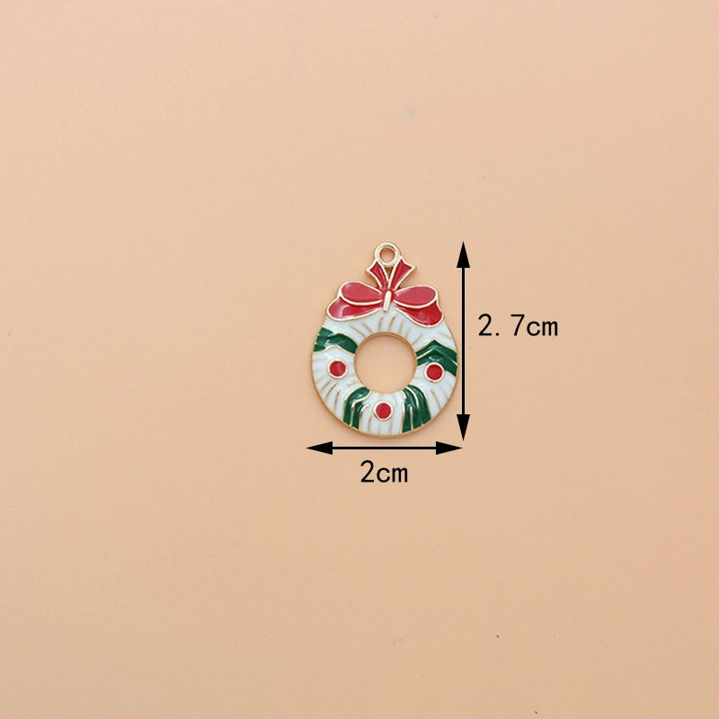 10 PCS/Package 17*13mm Alloy Christmas House Wreath Pendant Jewelry Accessories