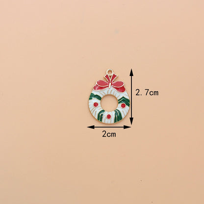 10 PCS/Package 17*13mm Alloy Christmas House Wreath Pendant Jewelry Accessories