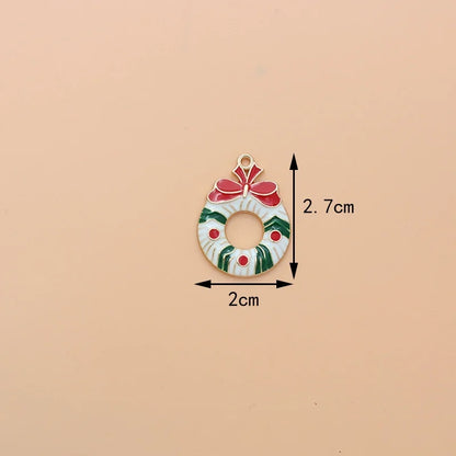 10 PCS/Package 17*13mm Alloy Christmas House Wreath Pendant Jewelry Accessories