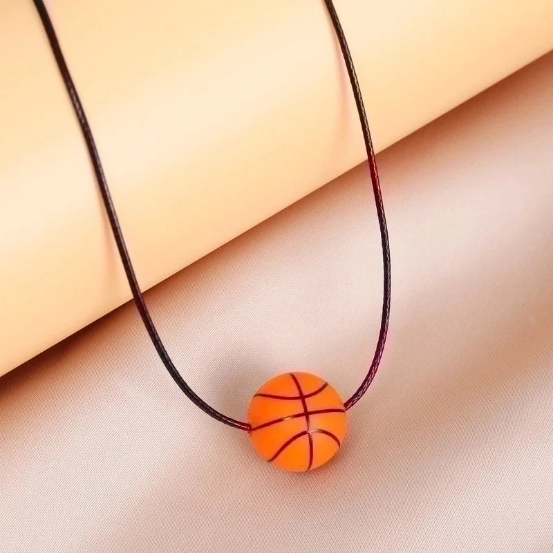 Jewelry Minimalist Basketball 304 Stainless Steel Silica Gel Pendant Necklace
