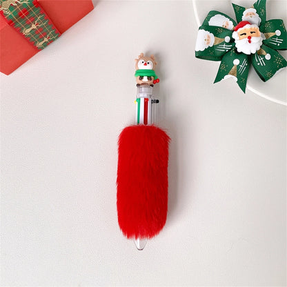 1 Piece Christmas Tree Santa Claus Elk Learning Christmas Plastic Plush Cute Ballpoint Pen