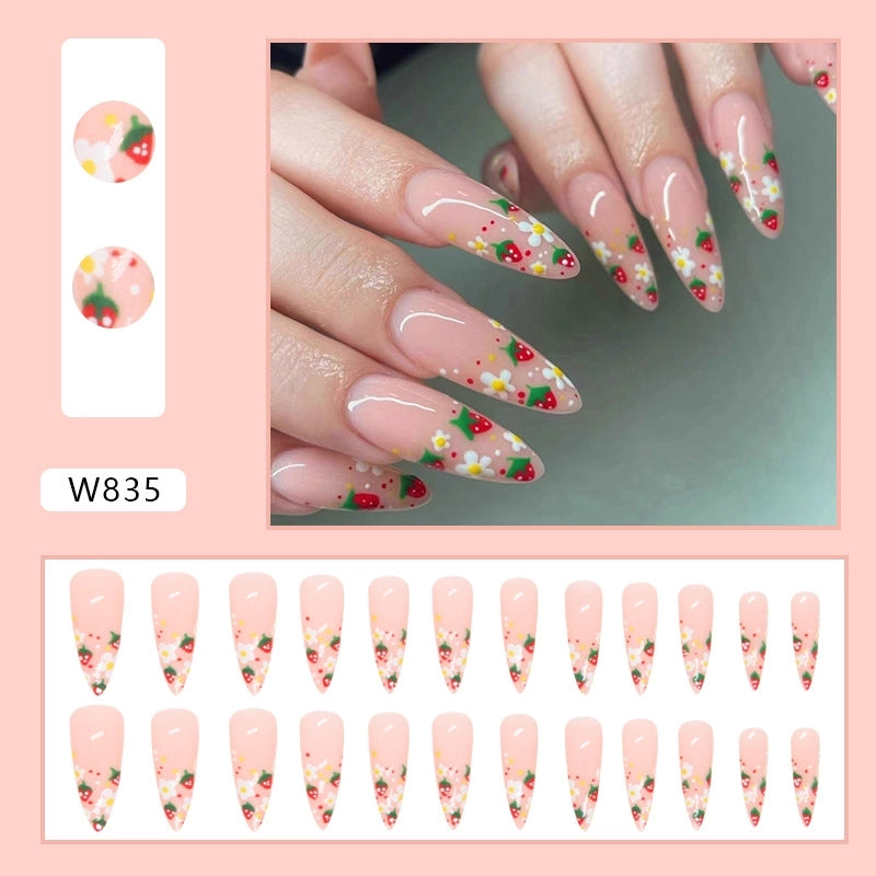 French Style Sweet Solid Color Cartoon Star Butterfly Plastic Nail Patches 1 Set