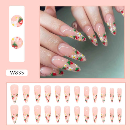 French Style Sweet Solid Color Cartoon Star Butterfly Plastic Nail Patches 1 Set