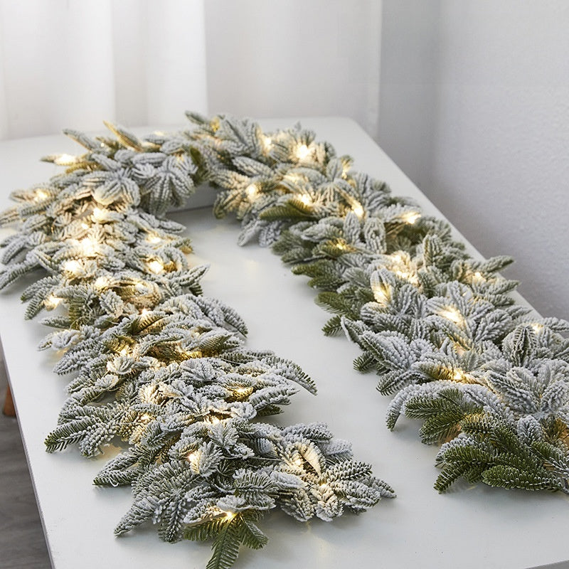 Christmas Decorative Dense Flocked Snowflake Vine Hotel Mall Window Display Doorway Stair Handrail Arrangement