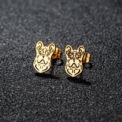 1 Pair Cute Minimalist Animal Notes Polishing 304 Stainless Steel 18K Gold Plated Ear Studs