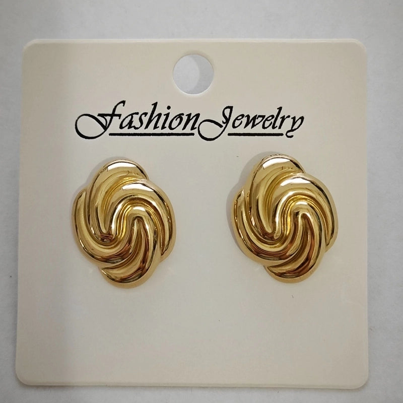 1 Pair Retro Solid Color Irregular Plating 304 Stainless Steel Stainless Steel Earrings