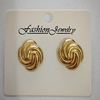 1 Pair Retro Solid Color Irregular Plating 304 Stainless Steel Stainless Steel Earrings