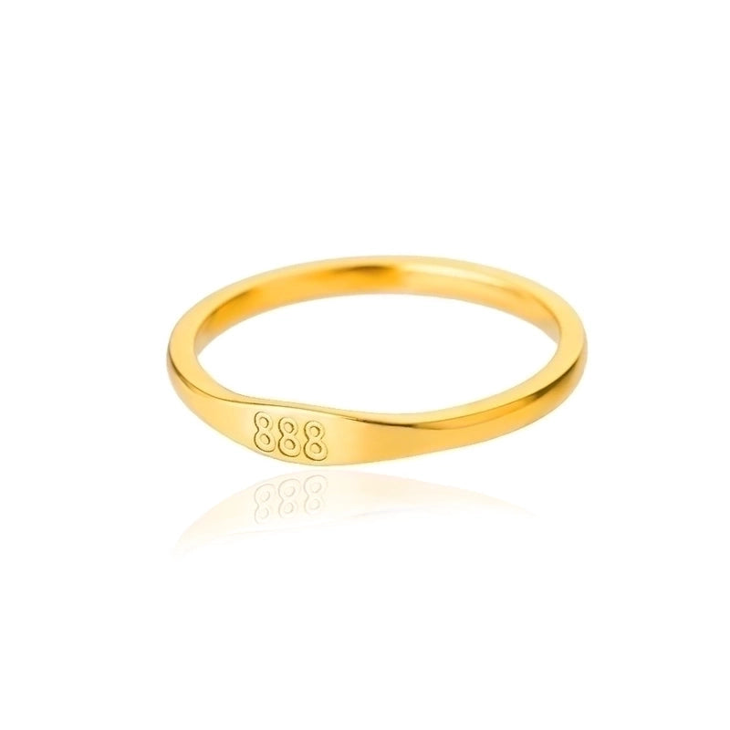 1 Piece Minimalist Number Stainless Steel Inlaid Gold Rings
