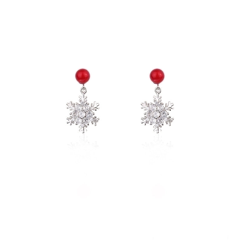 Fashion Snowflake Alloy Rhinestones Women's Drop Earrings 1 Pair