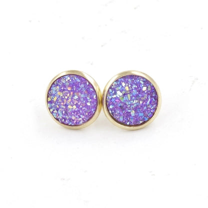 1 Pair IG Style Minimalist Round Plating Stainless Steel Resin 18K Gold Plated Ear Studs