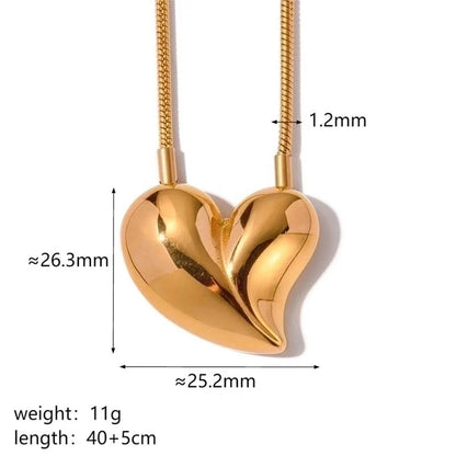 1 Pair Retro Minimalist Heart Shape Plating Stainless Steel 18k Gold Plated Ear Studs