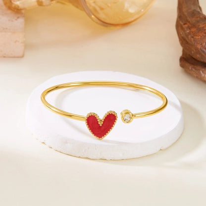 Casual Elegant Lady Heart Shape 304 Stainless Steel Bangle In Bulk