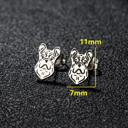 1 Pair Cute Minimalist Animal Notes Polishing 304 Stainless Steel 18K Gold Plated Ear Studs