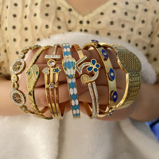 Retro Vintage Snake Stainless Steel Oil Dripping Bangles