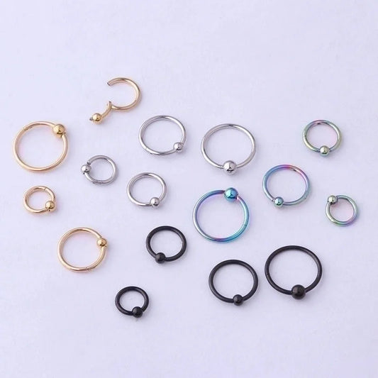 Nose Rings & Studs Fashion Circle 316L Stainless Steel Plating