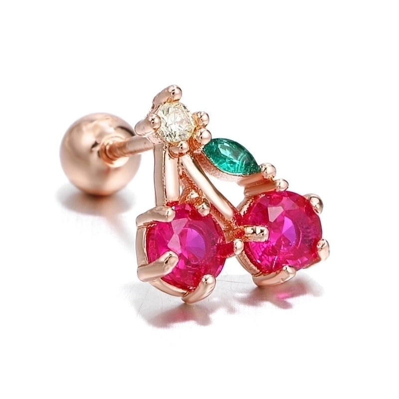 Ear Cartilage Rings & Studs Fashion Fruit Brass Artificial Gemstones