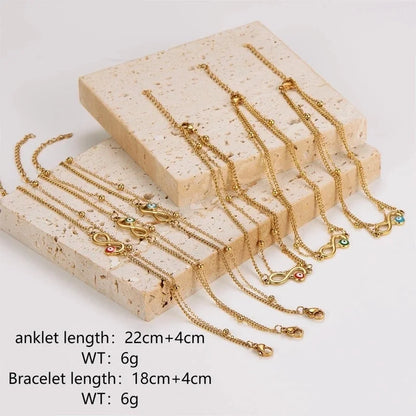 Retro Minimalist Infinity Eye 304 Stainless Steel Bracelets Anklet