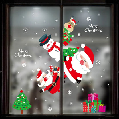 Christmas Casual Christmas Tree Santa Claus PVC Wall Sticker