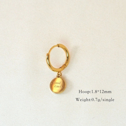 6 Pieces Minimalist Classic Style Solid Color Inlay 304 Stainless Steel Rhinestones Drop Earrings