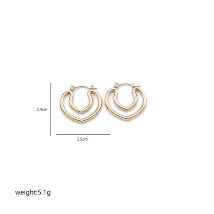 1 Pair Elegant Sweet Commute Heart Shape Plating Stainless Steel 18K Gold Plated Earrings
