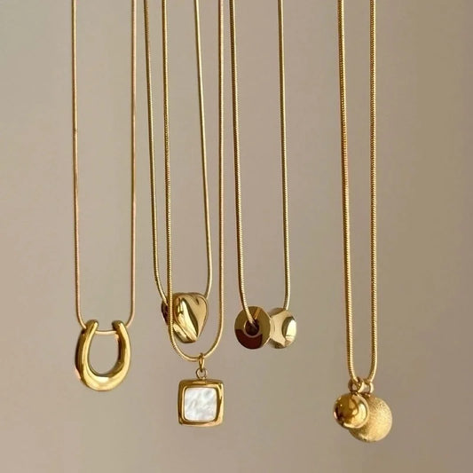 Elegant Minimalist Heart Shape Bamboo 304 Stainless Steel Plating Pendant Necklace 1 Piece