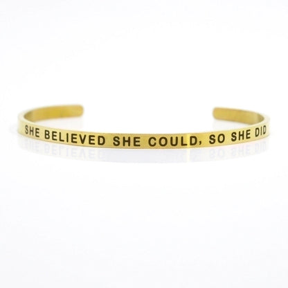 Minimalist Letter Stainless Steel Bangle