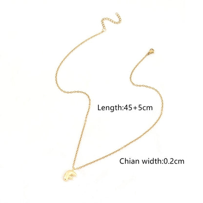 201 Stainless Steel Copper Letter Pendant Necklace