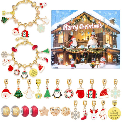 1 Set Zinc Alloy Christmas Tree Santa Claus Snowman Advent Calendar Jewelry Accessories