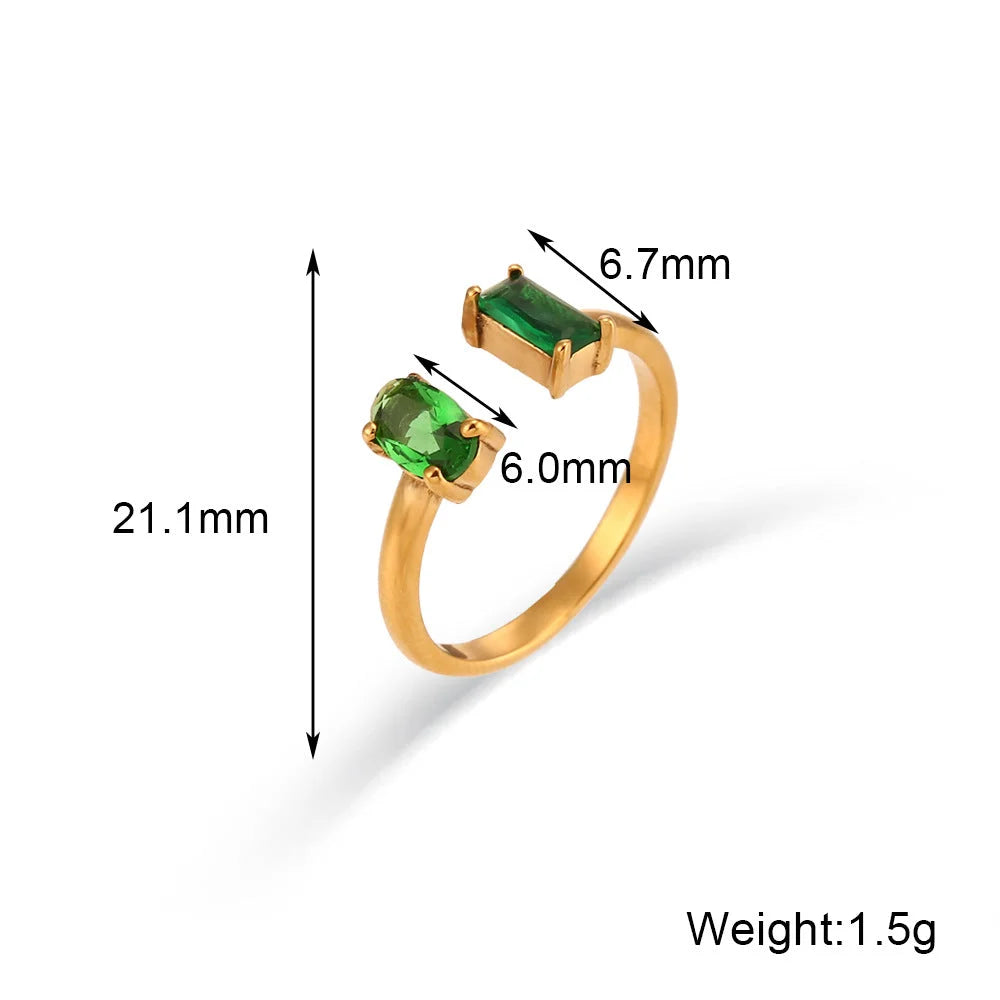 Minimalist Fashion Geometric Stainless Steel 18K Gold Plated Rings