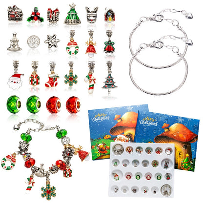 New Christmas Blind Box Set Snowflake Drop Oil Beaded Bracelet Cute Christmas Old Bell Christmas Tree Accessories