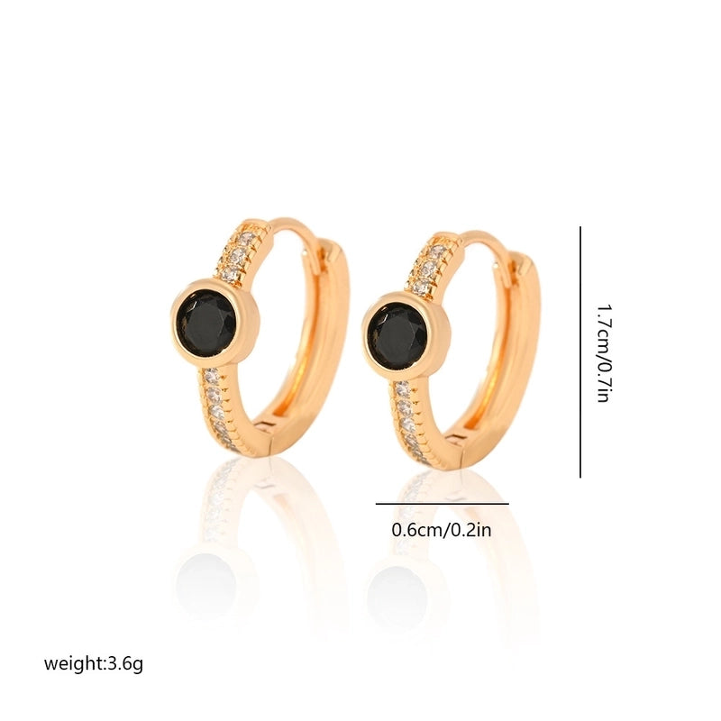 1 Pair Minimalist Solid Color Copper Zircon Earrings