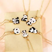 Cartoon Style Cute Panda K Gold Plated 201 Stainless Steel Zinc Alloy Pendant Necklace