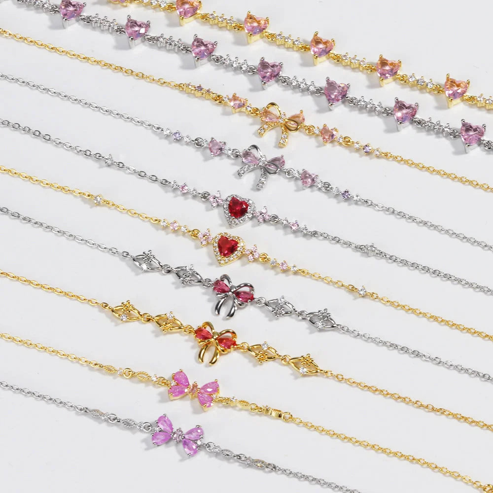 Refreshing Women Copper Diamond Inlay Bracelets